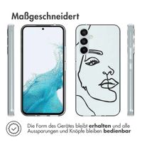 imoshion Design Hülle für das Samsung Galaxy A54 (5G) - Abstraktes Gesicht - Weiß / Schwarz