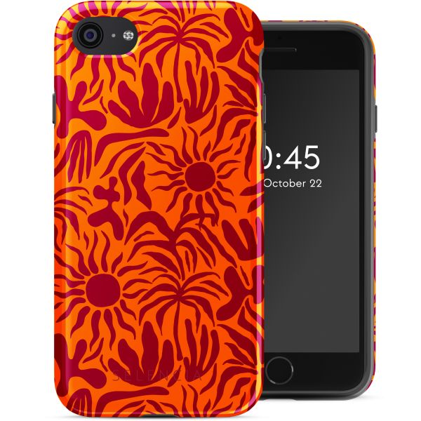 Selencia Vivid Tough Back Cover für das iPhone SE (2022 / 2020) / 8 / 7 - Tropical Vibes Apricot