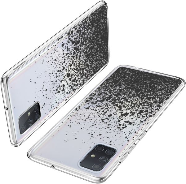 imoshion Design Hülle Samsung Galaxy A71 - Spritzer - Schwarz