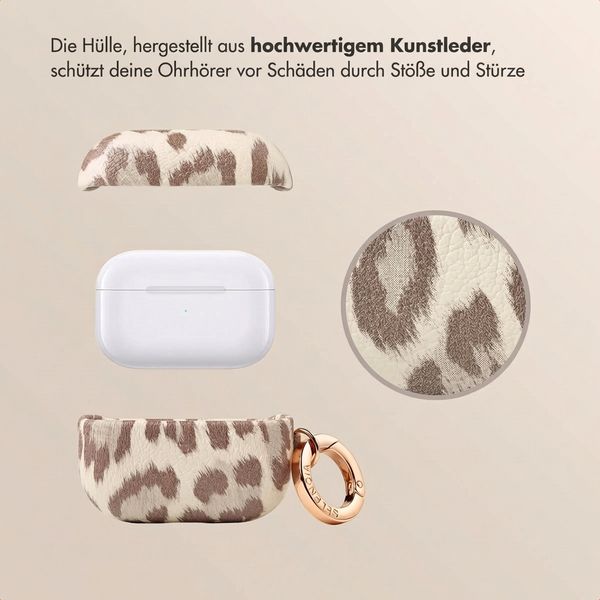 Selencia Sabi Hülle Panthermuster  Apple Airpods Pro / Pro 2 - Soft Ivory