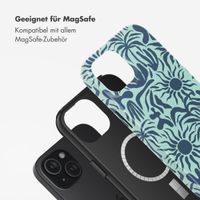 Selencia Vivid Tough Back Cover mit MagSafe für das iPhone 15 - Tropical Vibes Light Blue