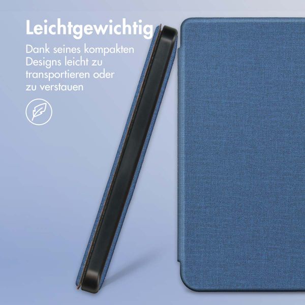 imoshion Canvas Sleepcover Klapphülle für das Kobo Clara Colour / Clara BW / Tolino Shine 5 / Shine Color - Dunkelblau