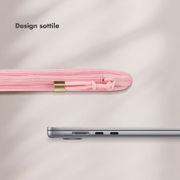 Selencia Cord Laptop Hülle 13-14 Zoll - Laptop Sleeve - Soft Blush
