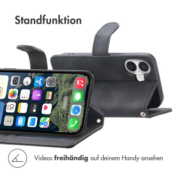 imoshion Klapphülle mit Kordel Apple iPhone 16 - Schwarz