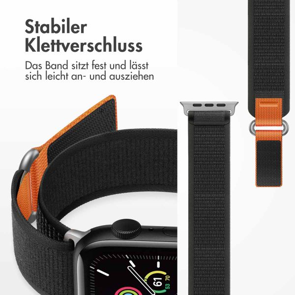 imoshion Nylon Trail Armband für das  Apple Watch Series 1 t/m 11 / SE / Ultra (44/45/46/49 mm) - Pure Black