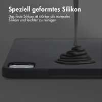 Accezz Liquid Silicone Back Cover mit Stifthalter Apple iPad Pro 12.9 (2022) / Pro 12.9 (2021) / Pro 12.9 (2020) - Schwarz