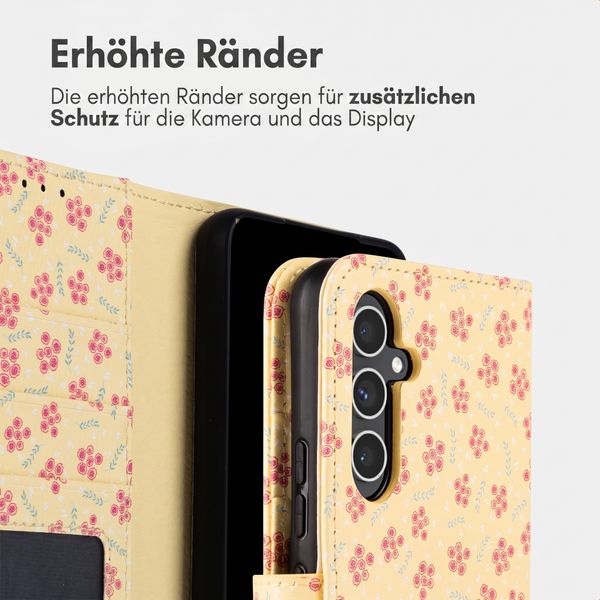 imoshion Design Klapphülle Samsung Galaxy A54 (5G) - Sunny Yellow Petite Flowers