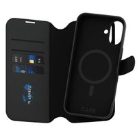 CARE by PanzerGlass Tango 2-in-1 Wallet Case MagSafe für das iPhone 16 Plus - Schwarz