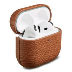 Accezz Echtes Leder Case Apple AirPods 4 - Cognac