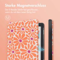 imoshion Design Slim Hard Case Sleepcover für das Kobo Clara Colour / Kobo Clara BW - Orange Flowers Connect