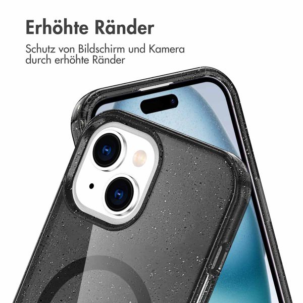 imoshion Sparkle Back Cover mit MagSafe Apple iPhone 15 - Glitter Schwarz