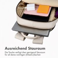 Accezz Leather Laptop Rucksack 16 Zoll - Beige