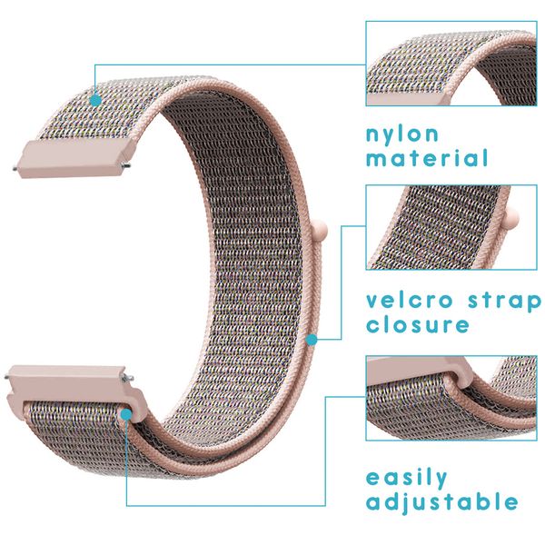 imoshion Nylonarmband für das  Samsung Galaxy Watch 3 (45 mm) / Watch (46 mm) / Gear S3 Frontier / Gear S3 Classic (22 mm) - Rosa