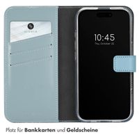 Selencia Echtleder Klapphülle für das iPhone 16 - Air Blue