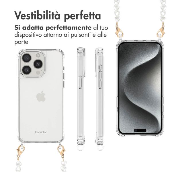 imoshion Back Cover mit Band + Armband Apple iPhone 15 Pro - Perlenherzen