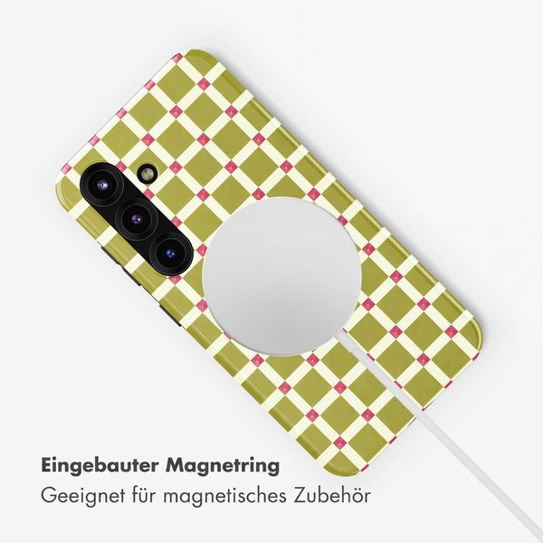 Selencia Vivid Rückabdeckung mit MagSafe Samsung Galaxy S25 - Check This Olive
