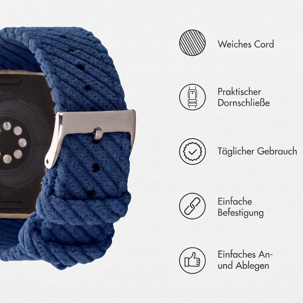 imoshion Corduroy-Band für Apple Watch | 44/45/46/49 mm - Dunkelblau