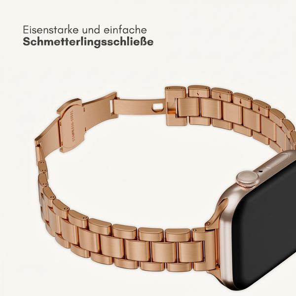 Selencia Slim Stahlgliederarmband für Apple Watch | 38/40/41/42 mm - Rosé gold