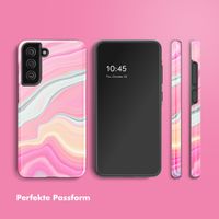 Selencia Vivid Back Cover Samsung Galaxy S21 FE - Pastel Lipstick Marble