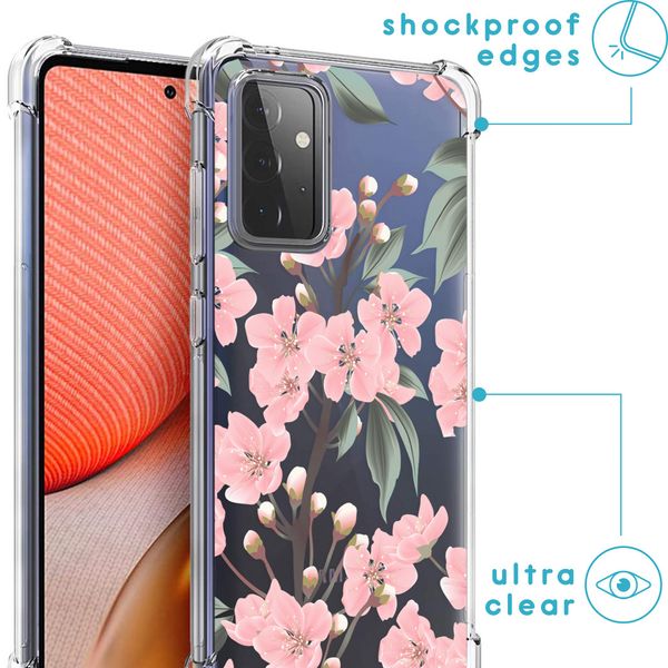 imoshion Design Hülle mit Band Samsung Galaxy A72 - Cherry Blossom