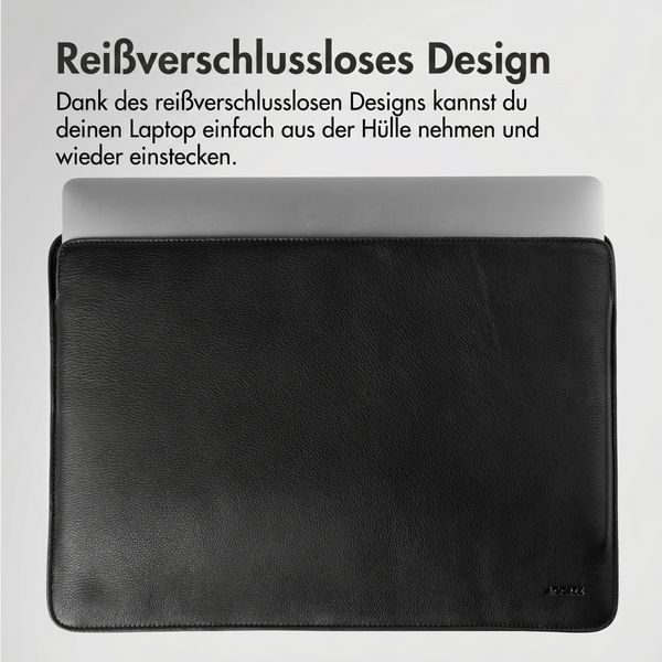 Accezz Leather Laptop Hülle Apple MacBook 15 Zoll - Laptop Sleeve - Schwarz