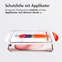 Accezz Gehärteter Glas-Schutz + Applikator Apple iPhone 16 / 15