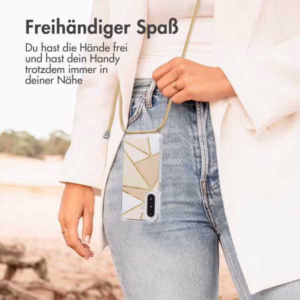 imoshion Design Hülle mit Band Samsung Galaxy A26 - Beige Graphic