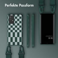 Selencia Silikonhülle design mit abnehmbarem Band für das Samsung Galaxy A52(s) (5G/4G) - Irregular Check Green