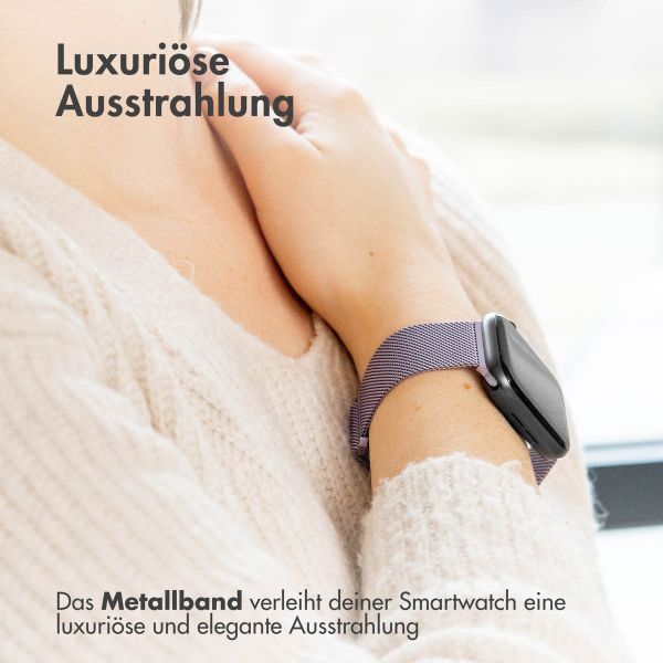 imoshion Magnetisches Milanaise Armband für das  Apple Watch Series 1 - 11 / SE / Ultra (44/45/46/49 mm) - Größe M - Violett