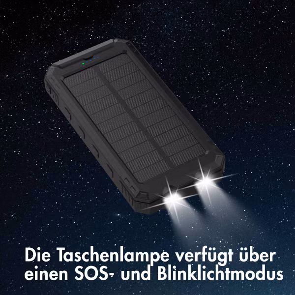 imoshion Solar Powerbank mit Solarpanel – Schnellaufladung und Stromversorgung – 10.000 mAh – Schwarz
