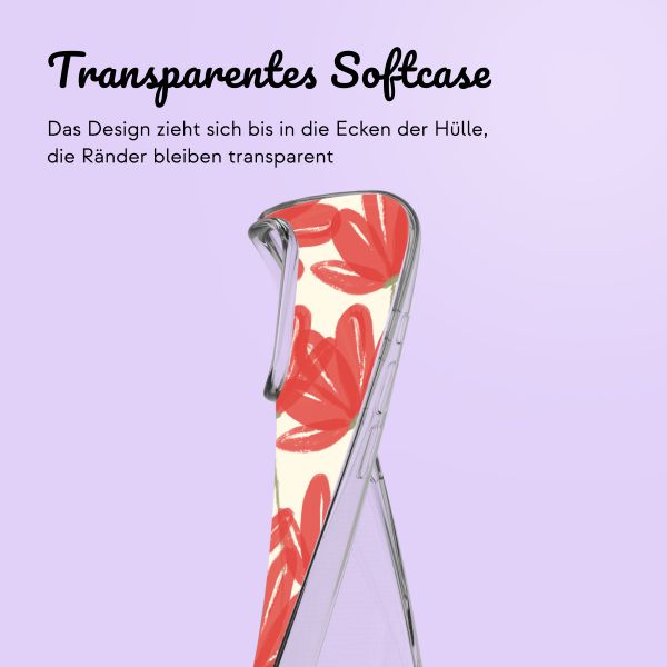 Personalisierte Hülle mit Blumen iPhone 14 - Transparent