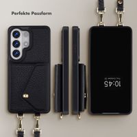 Selencia Sera HandyHülle mit Kordel und Umschlag-Kartenhalter Samsung Galaxy S26 Ultra - Schwarz