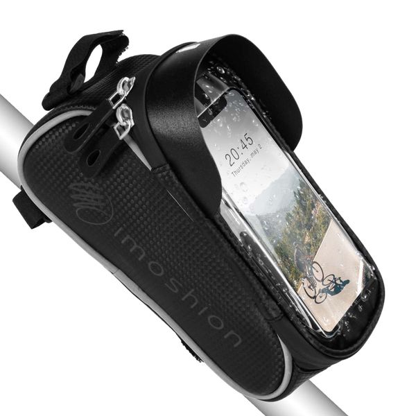 imoshion Fahrrad-Handyhalterung mit Tasche - Fahrradrahmen - Universal - Schwarz