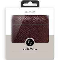 Selencia Yara ﻿Hülle in Schlangenoptik Apple AirPods 1 / 2 - Dunkelrot