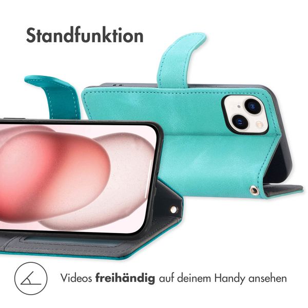 imoshion Klapphülle mit Kordel Apple iPhone 15 - Türkis