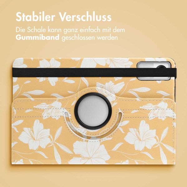 imoshion 360° drehbare Design Klapphülle für das Xiaomi Redmi Pad SE - Yellow Flowers