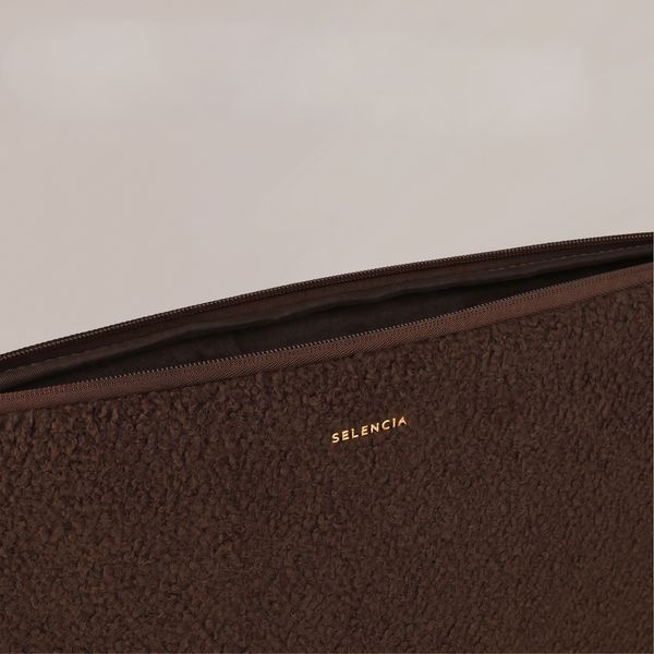 Selencia Teddy Laptop Hülle 15-16 Zoll - Laptop Sleeve - Choco Brown