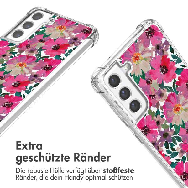 imoshion Design Hülle mit Band für das Samsung Galaxy S21 FE - Flower Water