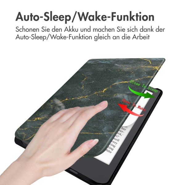 imoshion Design Slim Hard Case Klapphülle Pocketbook Verse Lite - Black Marble