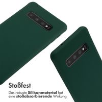 imoshion Silikonhülle mit Band für das Samsung Galaxy S10 - Dunkelgrün