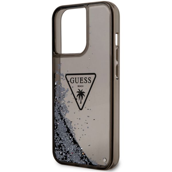 Guess Liquid Glitter Back Cover für das iPhone 14 Pro Max - Schwarz