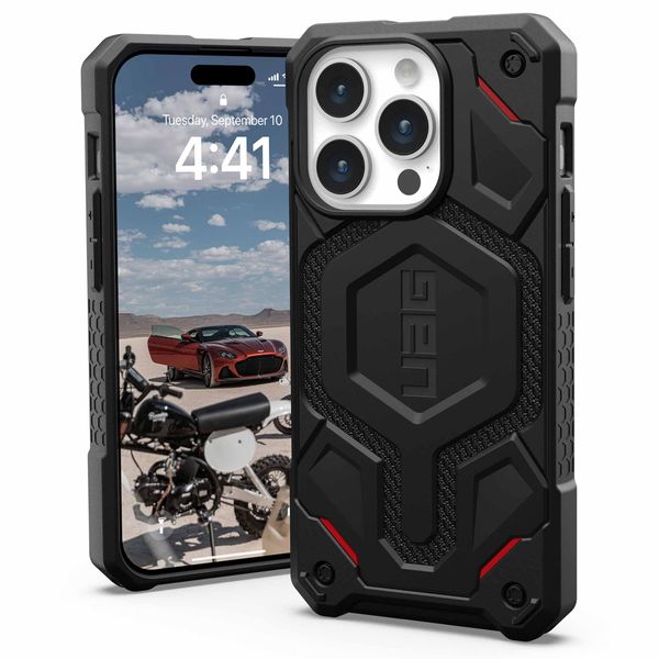 UAG Monarch Pro Backcover für das iPhone 15 Pro - Kevlar Black