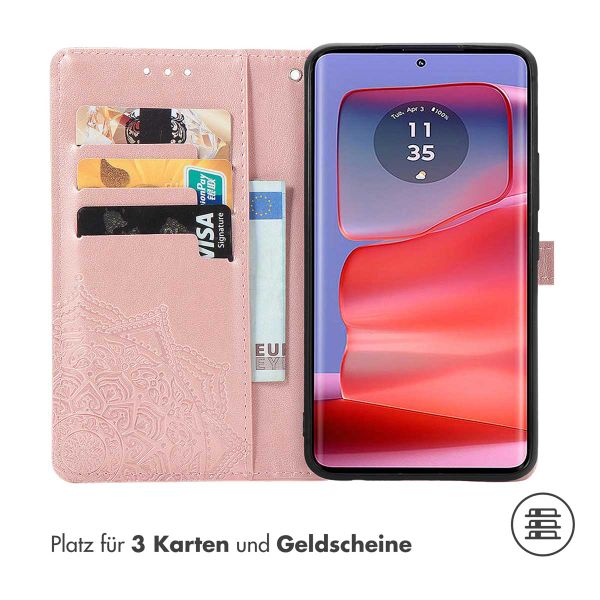 imoshion Mandala Klapphülle für das Motorola Moto G75 5G - Rose Gold