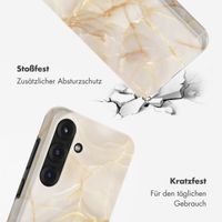 Selencia Vivid Tough Back Cover für das Samsung Galaxy S25 - Golden Beige Marble