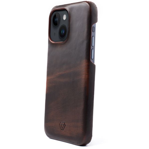 Wachikopa Full Wrap Back Cover für das iPhone 14 - Dark Brown