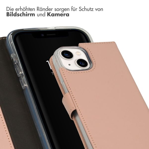 Selencia Echtleder Klapphülle Apple iPhone 14 - Dusty Pink