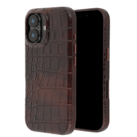 Selencia Croco Backcover mit MagSafe Apple iPhone 16 - Choco Brown