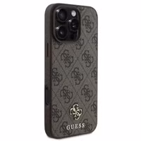 Guess 4G Metal Logo Back Cover MagSafe Apple iPhone 16 Pro - Braun