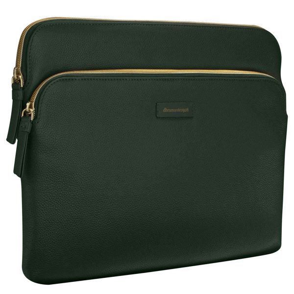 dbramante1928 ﻿Paris+ Sleeve - Laptop Hülle 14 Zoll - Laptop Sleeve - Echtes Leder - MacBook Pro 14 Zoll - Evergreen