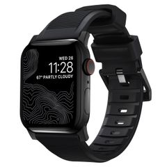 Nomad Robustes Armband FKM für das  Apple Watch Series 1 t/m 11 / SE / Ultra (44/45/46/49 mm) - Schwarz / Schwarz